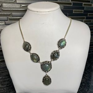 Polished malachite necklace